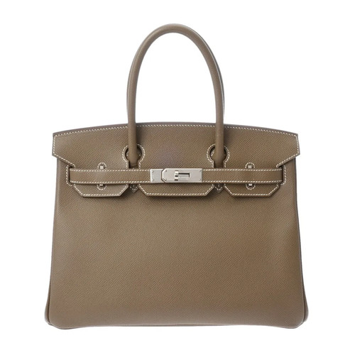 Hermes Birkin 30 Handbag Epsom Leather Silver #WB114