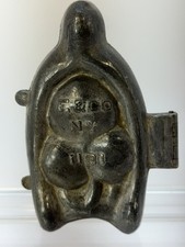 Vintage Antique Pewter Ice Cream Mold Wish Bone W/ 3 Leaf Clovers #1191 - READ!