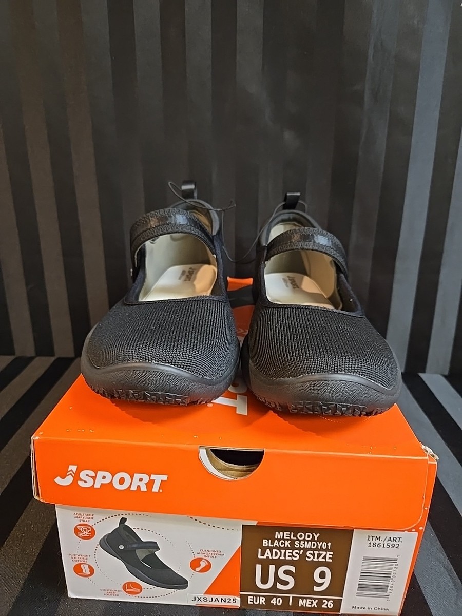 Women's US 9 J Sport Black Melody Mary Janes With Contoured Arch