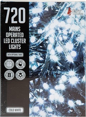 720 LED 9. 35M Weihnachts Cluster Lichter kaltweiß