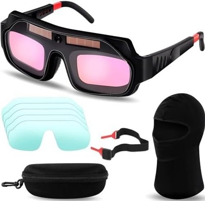 **Auto Darkening Solar Welding Goggles with Extra Lenses**