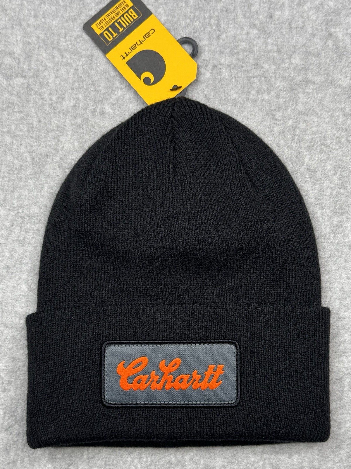 NWT Carhartt Knit Cuffed Script Patch Beanie Hat … - image 1