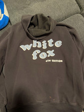 White Fox Women's Gray Solid Fleece Pullover Hoodie Logo Graphic, Size M
