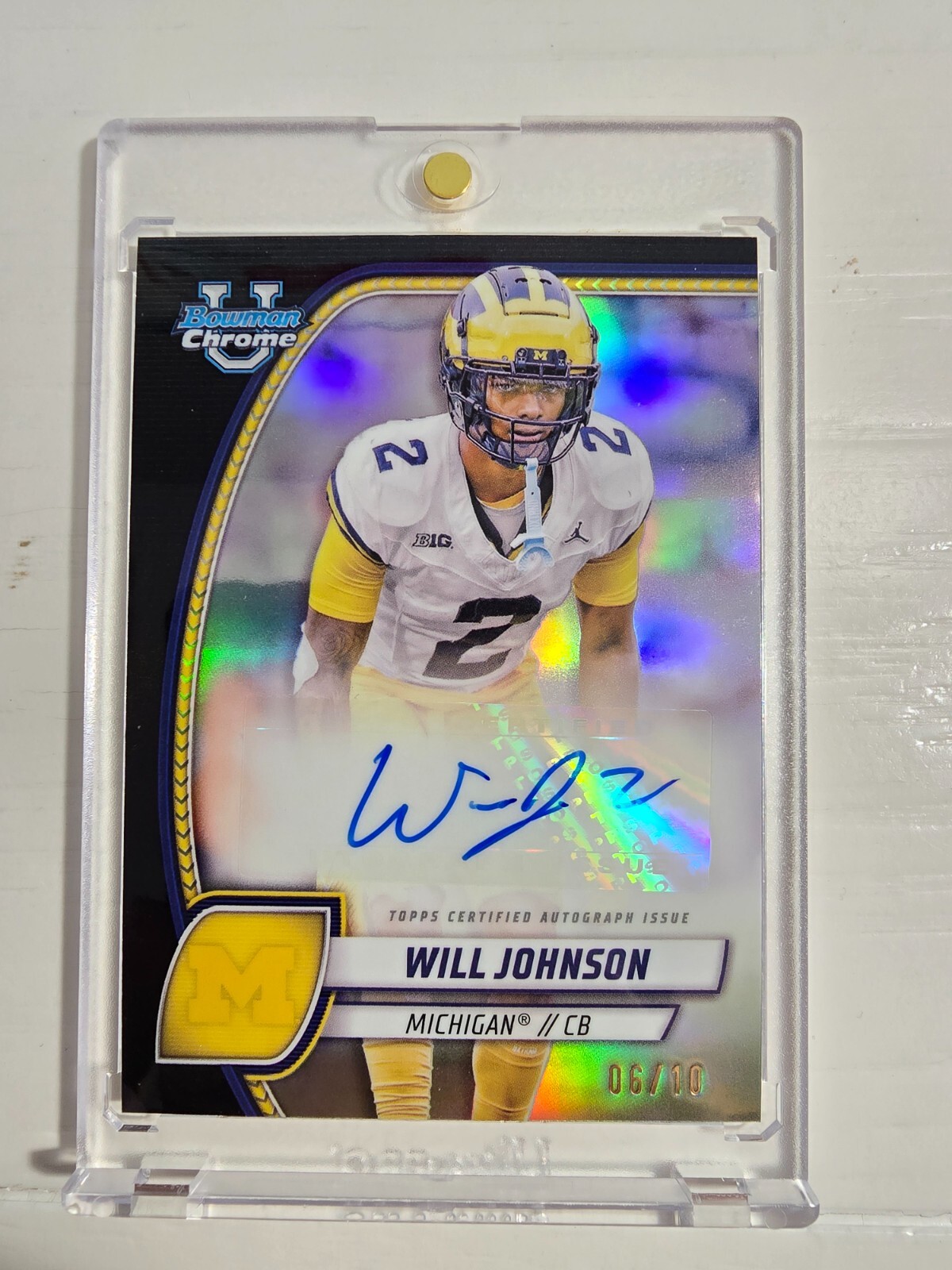 2024 Will Johnson Bowman Chrome U Auto Black Refractor /10