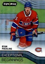 2019-20 Upper Deck Synergy Exceptional Beginnings Ryan Poehling 543/999 Montreal