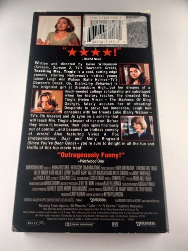 Teaching Mrs. Tingle (VHS) 1999 Helen Mirren Marisa Coughlan Katie Holmes TESTED - Picture 2 of 4