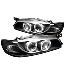 Fit Subaru 95-01 Impreza Black Dual Halo Projector Headlights Sedan Wagon Coupe