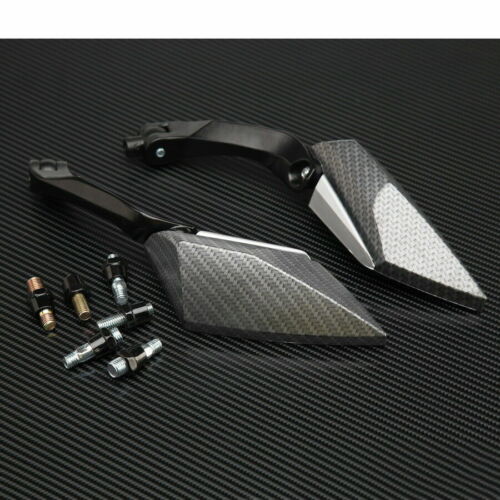M8 M10 Carbon Fibre Look Rearview Side Mirrors for Honda CBR600RR CBR1000RR 2005 - Picture 9 of 10