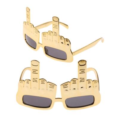 2er Pack Lustige Mittelfinger Gesten Trick Witz Sonnenbrille Party Brille
