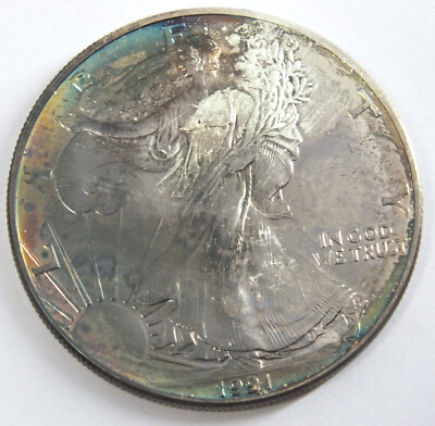1991 American Eagle 1 oz Fine Silver Dollar - Toning Toned US Mint