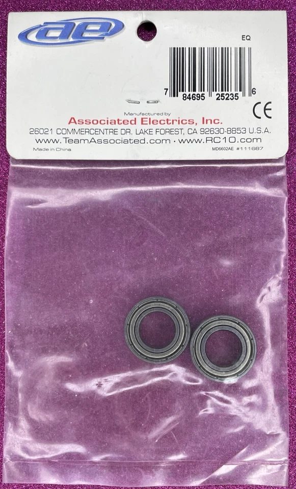 Team Associated 10x19x5mm Bearing (2) ASC25235 25235 RC Ball Bearings AE - Image 2 of 2