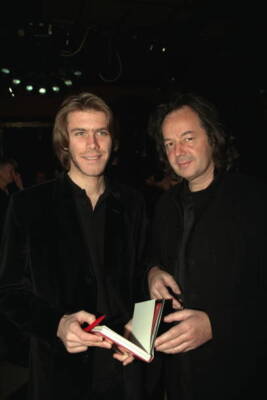 Prince Emmanuel Signs A Copy Of His Book For Gonzague Saint Bris 1990s Photo