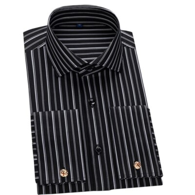 dress shirts that need cufflinks Mens Dress Shirts Dress Slim Fit French Cuff Formal With Cufflinks Shirts Tops