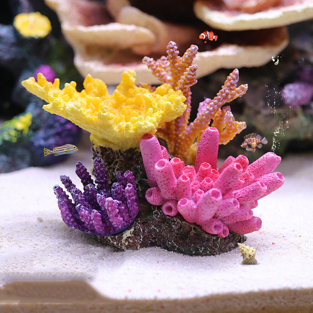 Artificial Coral Reef Resin Aquarium Plant Fish Tank Landscaping Home  Ornament