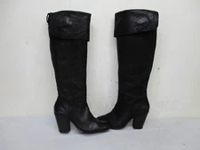 Vince Camuto Black Leather Over The Knee High Heel Boots Womens Size 5.5 B