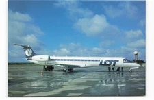 Postcard Airline LOT POLISH AIRLINES EMB-145 SP-LGB at Gdansk CC9.