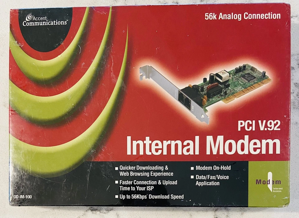 Accent Communications PCI V.92 Internal 56k Modem NEW AND SEALED - Image 2 of 4