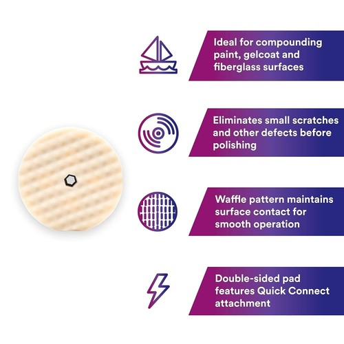3M (05706) Perfect-It Foam Compounding Pad, Quick Connect, 8 in - 第 4/6 張圖片