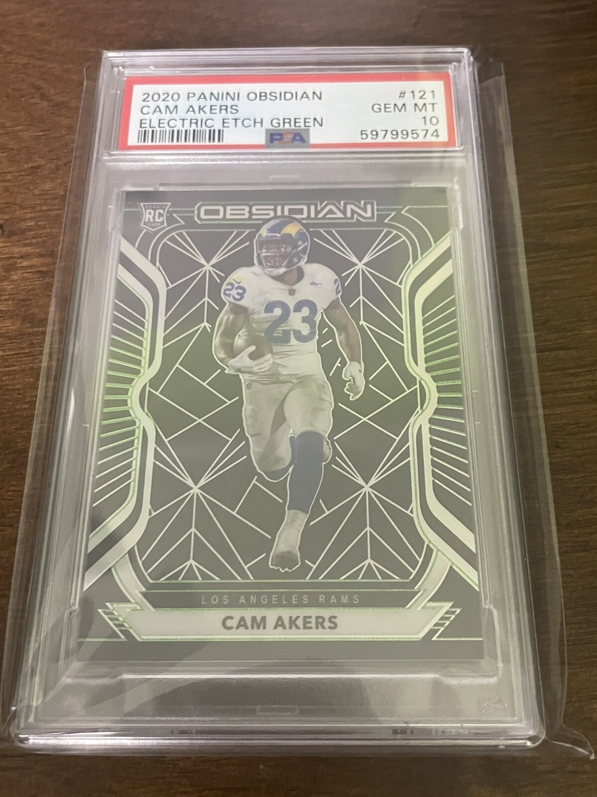 Cam Akers Panini Obsidian #121 Electric Etch Green