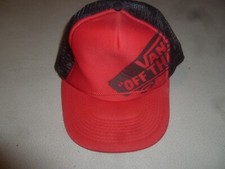 VANS OFF THE WALL RED BLACK OTTO SNAP BACK CAP BASEBALL MESH HAT MENS OSFM