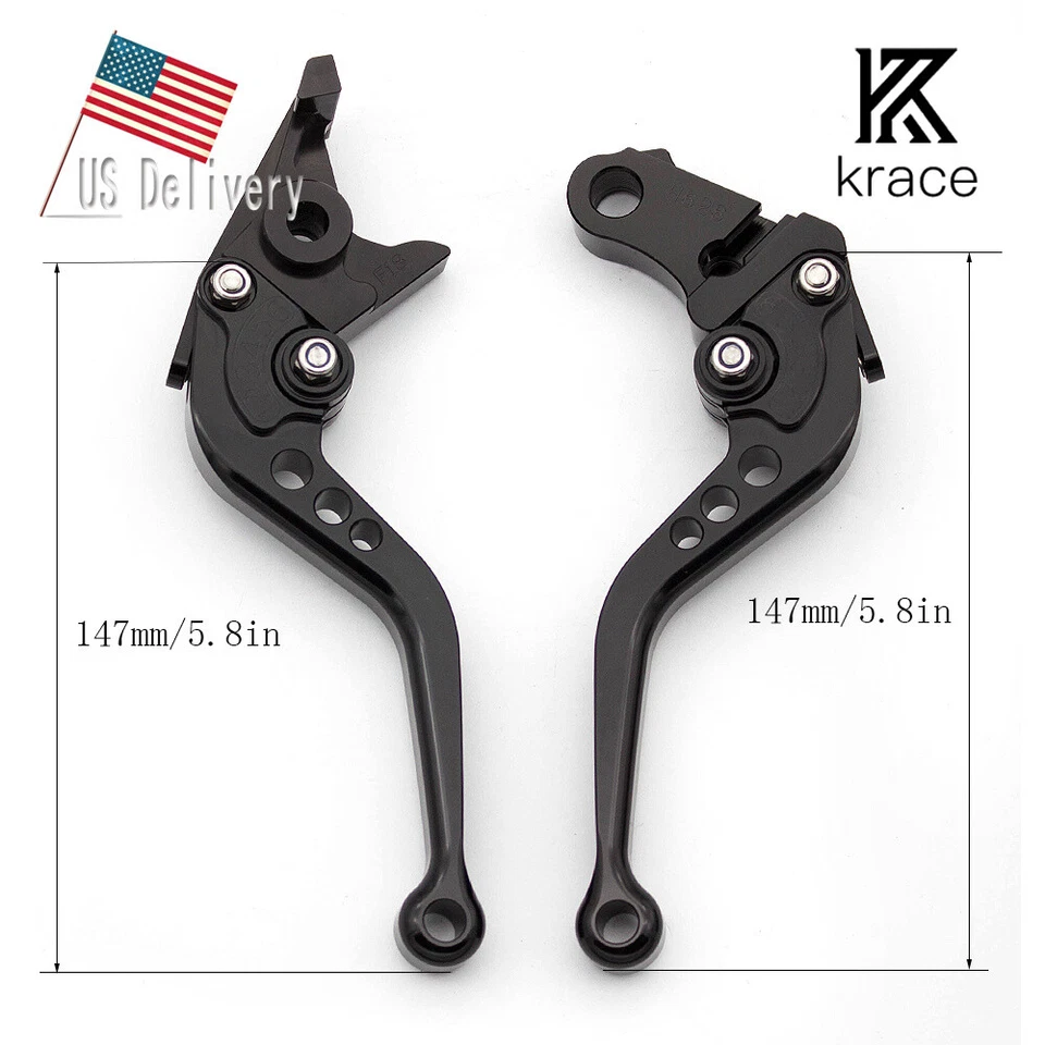 Palancas de freno y embrague CNC cortas negras para Yamaha YZF R1 2004-2008 R6 2005-2016 Foto 3 de 4