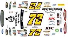 72 Cole Whitt KFC Ford Fusion 1/64th HO Scale Slot Car Decals