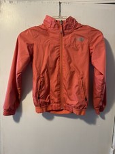 Coral North Face Windwall Windbreaker Hooded Jacket Girls Youth M Medium 10/12