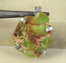 Green Carico Lake Turquoise 32.95 Ct Natural Gemstone Rough Pendant See Video