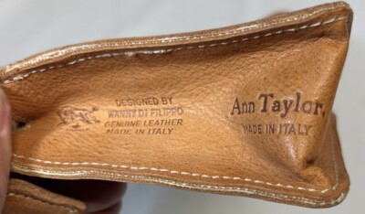 VTG Il Bisonte Tan Leather Handbag Clutch Ann Taylor Wanny Di Filippo Italy
