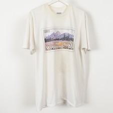 Vintage 80s Tetons Wyoming Size XL USPS USA 25 Cent Stamp Single Stitch T Shirt