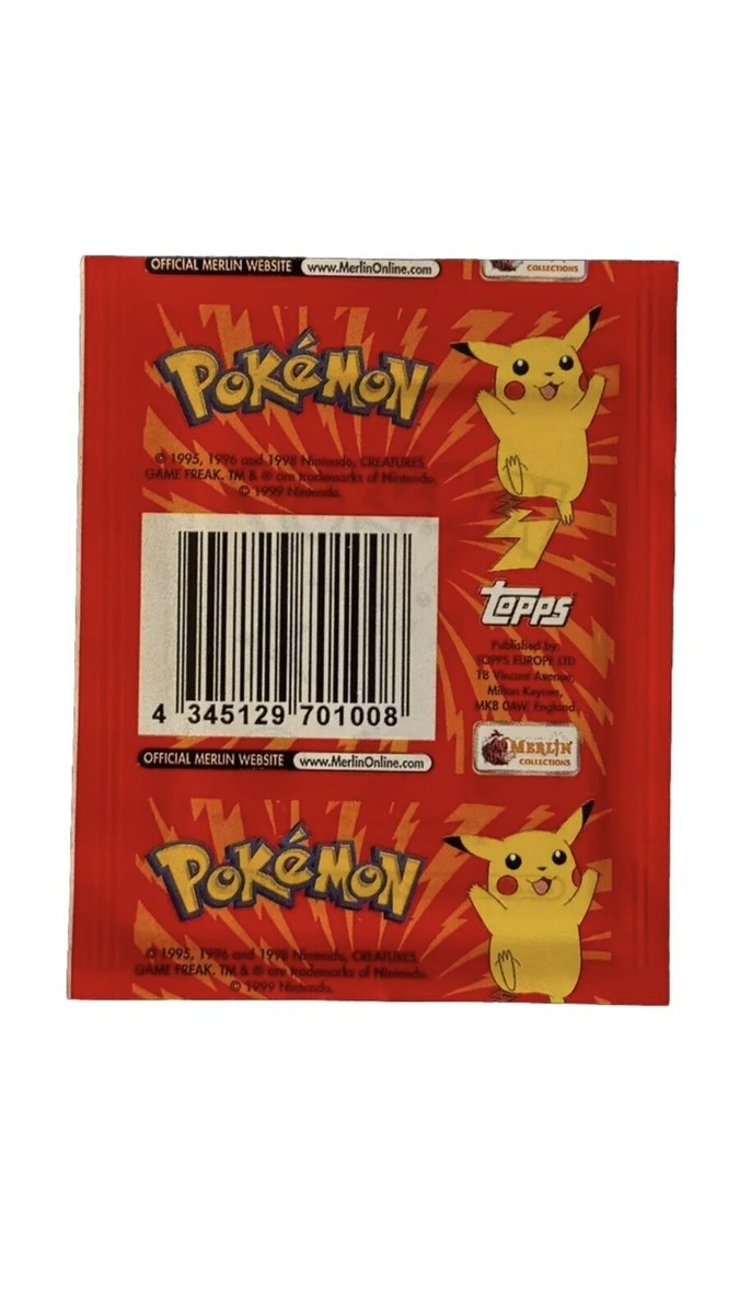 Pokemon 1999 Merlin Topps Series 1 Sticker Factory Sealed Booster