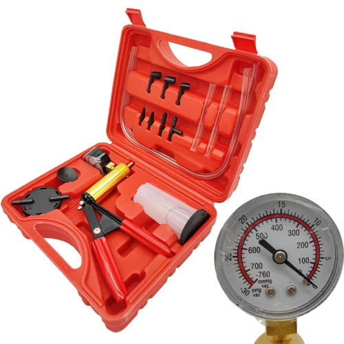 Hand Held Vacuum Pressure Pump Tester Set Brake Fluid Bleeder Bleeding Kit + Box - Picture 18 of 23