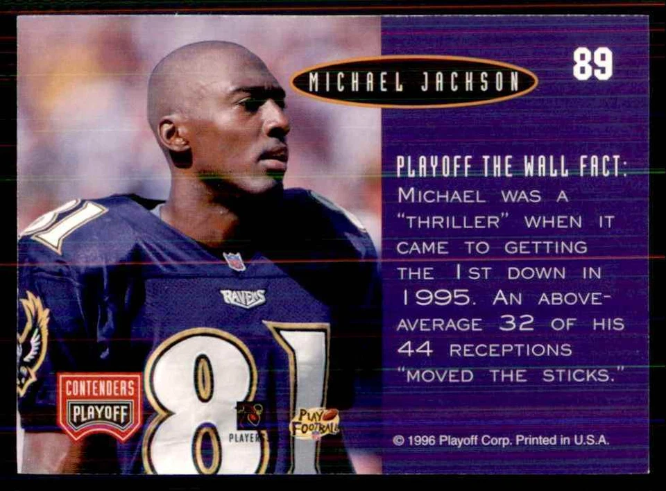 1996 Playoff Contenders Open Field Michael Jackson Cleveland Browns #89 - Image 2 of 2