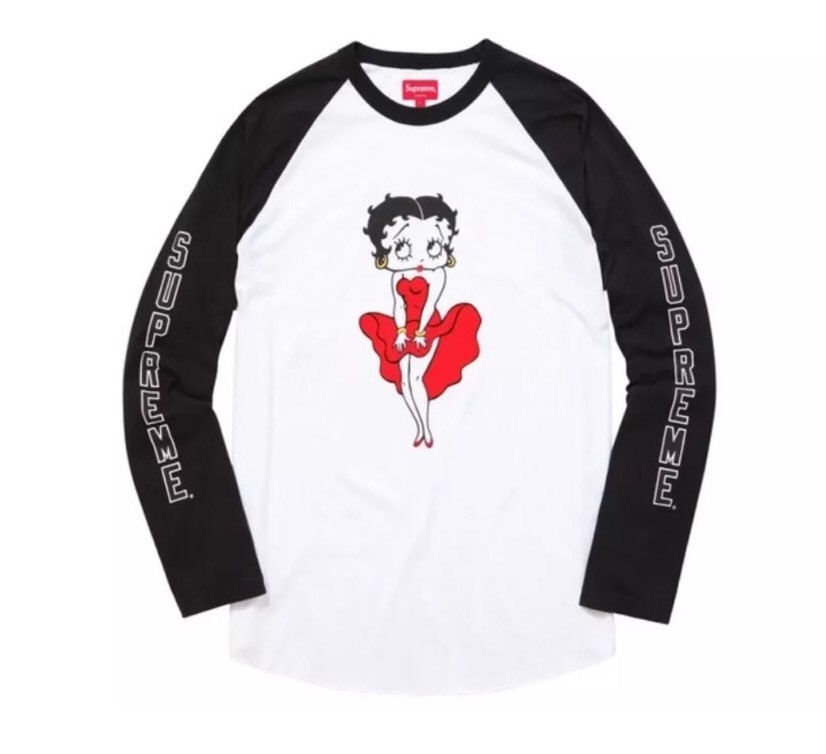トップス Supreme SS16 Betty Boop Raglan S Supreme Betty Boop Raglan L/S Tee SS16 Black Sz M | eBay