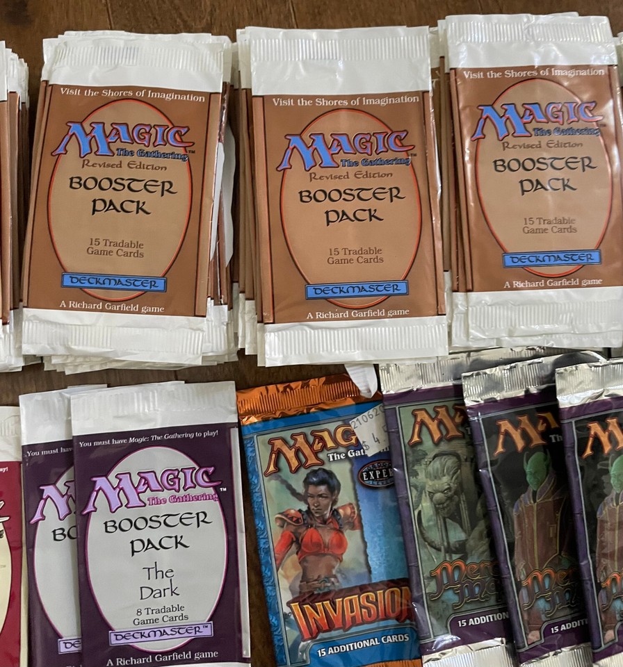 Magic The Gathering MTG Booster Box x 2 & Packs lot 134 Empty Wrappers ...