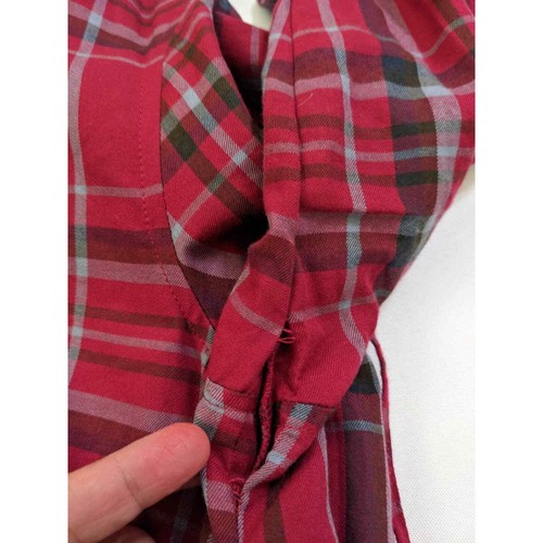 Lauren Ralph Lauren Women's Red Plaid Button Front Shirt Belted Dress Sz 10 new - Picture 2 of 9