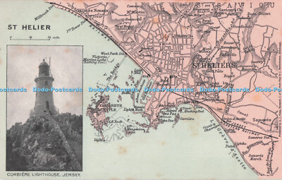 R731306 St Helier Jersey Corbiere Leuchtturm Karte A J Potts Newport I of W The Ga