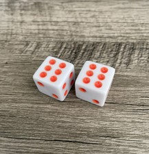 2X White Orange Dice Valve Stem Caps Cap Cover Car Truck Bike Motorcycle Bicycle