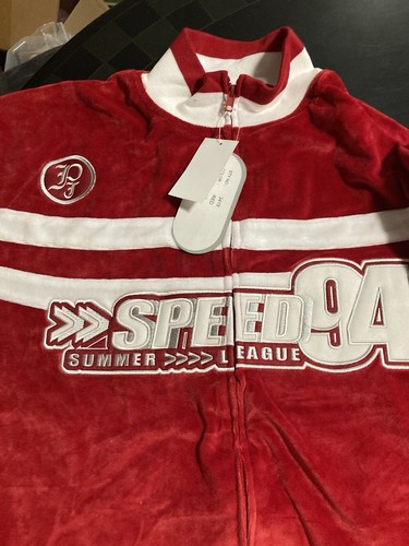 PJ Mark Summer League 94 Baseball-style Velour Tracksuit Red W/White Logo 3XL