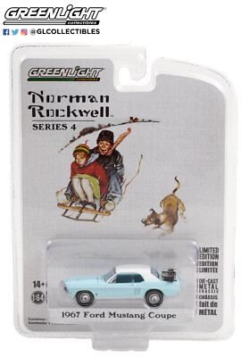 #ad #ad Greenlight Norman Rockwell 4 1967 Ford Mustang Coupe w Trunk Ski Rack 54060 D $12.00