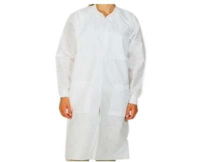 ValuMax Extra-Safe Lab Coats - White Small 10/Pk Knee-Length Light-Weight