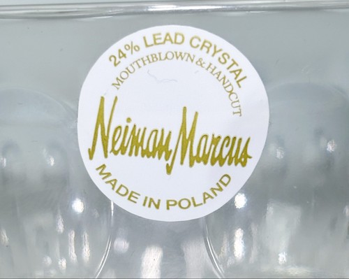 Cuenco Neiman Marcus Polonia 24% cristal plomo boca soplado corte a mano - Imagen 5 de 8