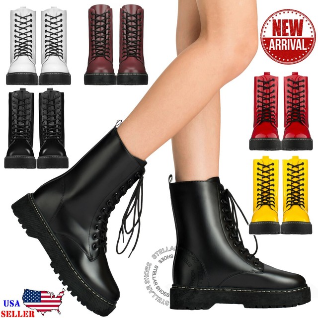ankle combat boots with heel