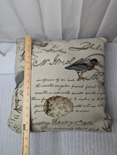 Pillow Shore Birds Coast Beach Beige Zipper 15 Inches Coastal Cottage coreDecor - Picture 6 of 8