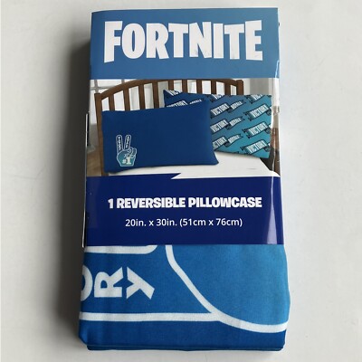Fortnite Epic Games Reversible Pillowcase Victory Royale 20  x 30  Blue New