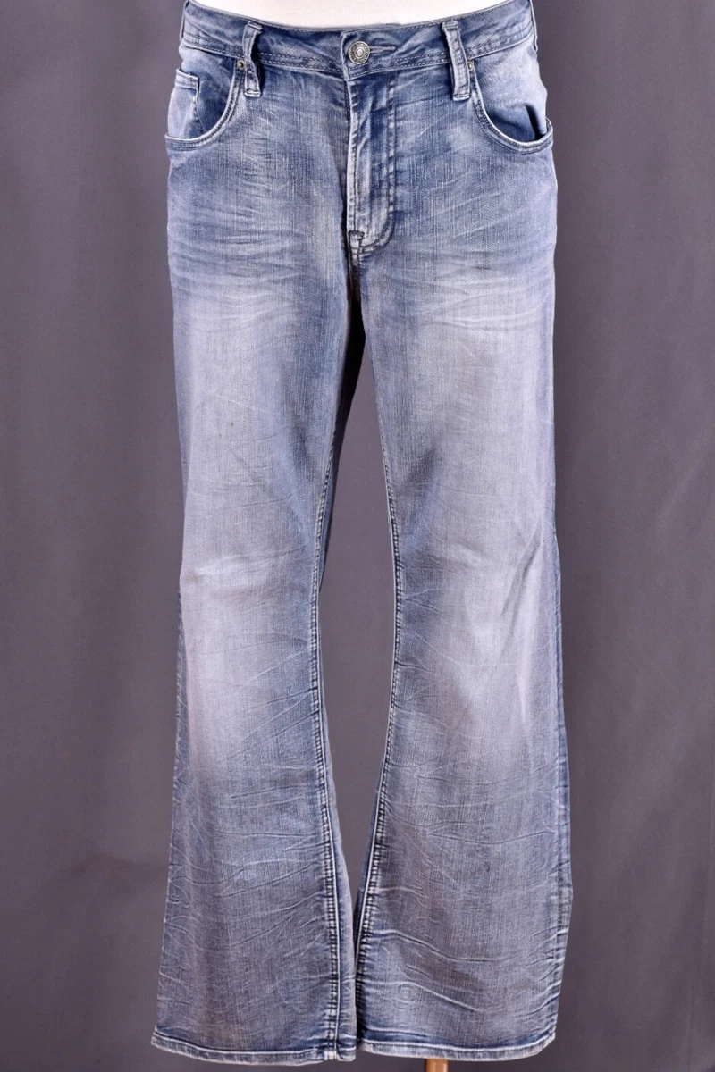 DRIVEN X Buffalo Relaxed Straight Stretch Blue Denim Men s Jeans W 38 Vintage