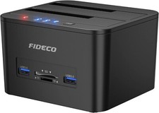 Lettore Hard Disk 3.5" e 2.5" HDD SSD SATA 2 slot + USB e SD  Clonazione Offline