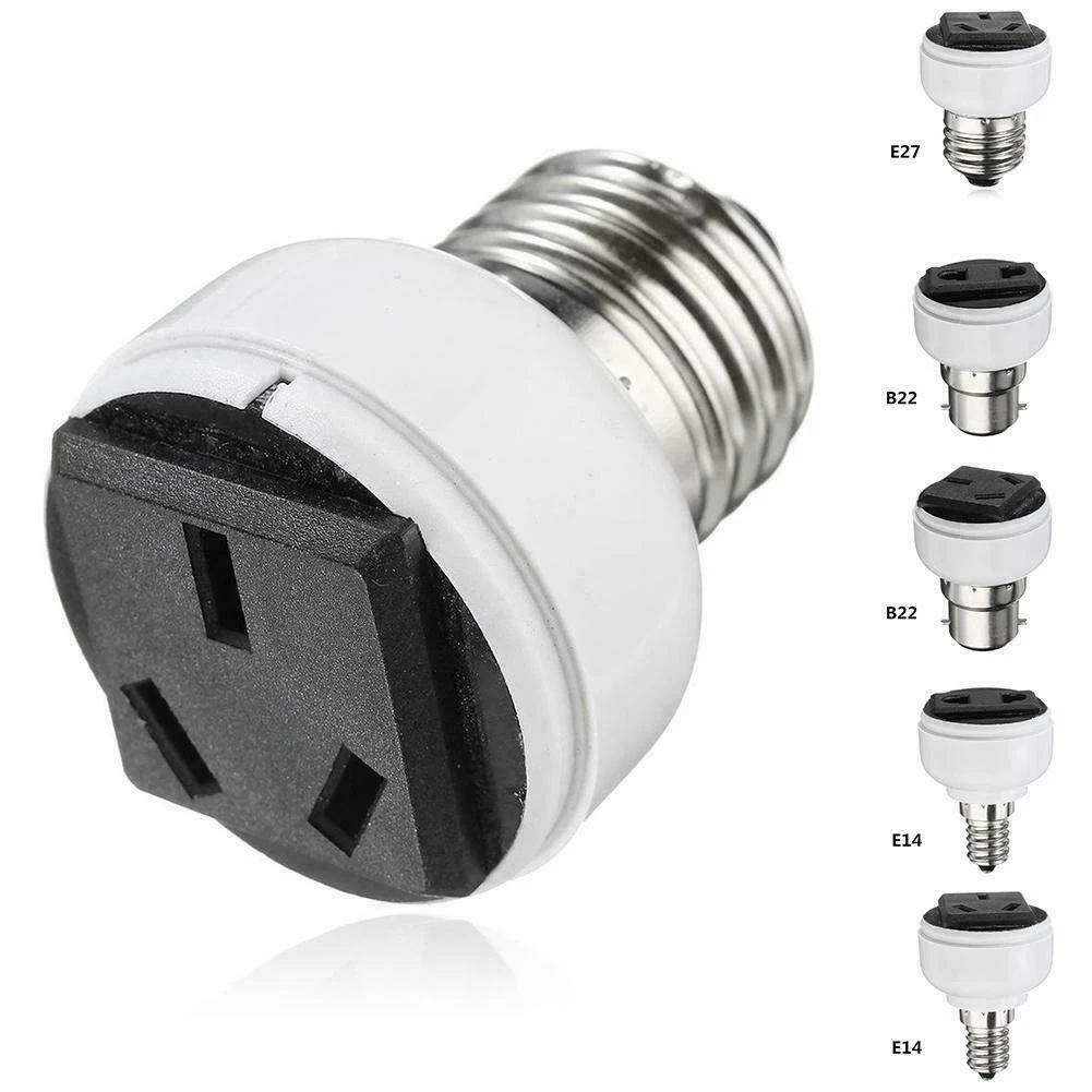 E27 Lamp Light Socket Holder Screw Bulb Convert To EU Power Outlet Female U8G5