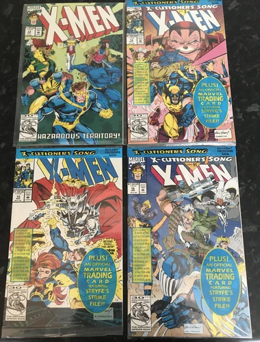 X-Men 13 14 15 16 & Trading Cards Wolverine Vintage Marvel Comics Bundle 1992