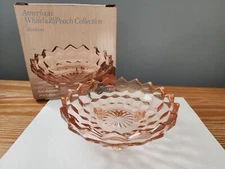 American Whitehall Peach Collection Bonbo 3 footed candy Dish Bowl Box Vintage 